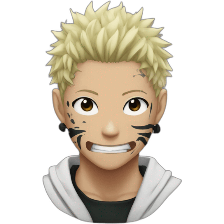 sukuna jujutsu kaisen with face tattoo  emoji