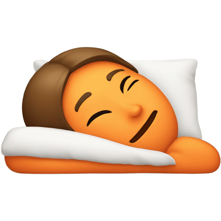 an orange fast asleep  emoji