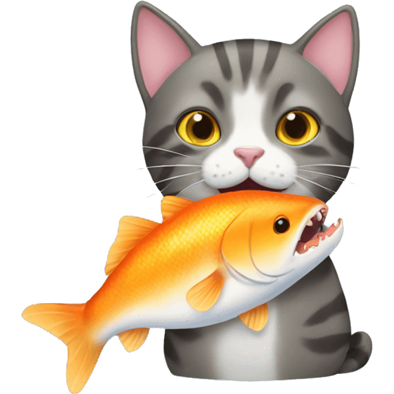 cat eating a fish  emoji