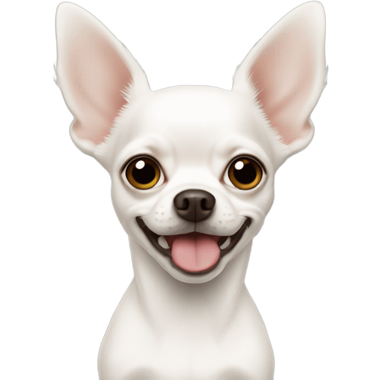 White chihuahua with floppy ears emoji