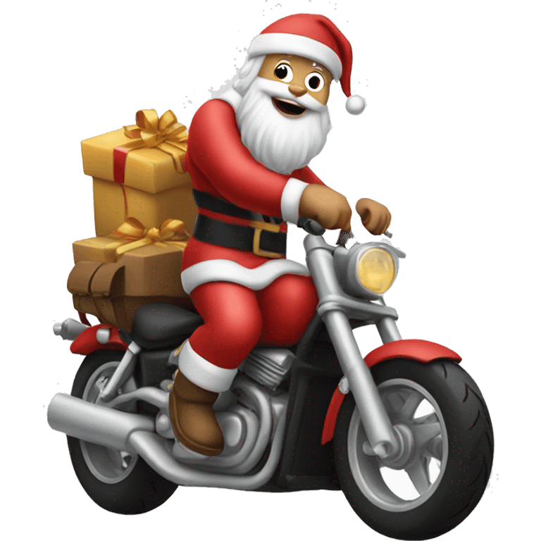 Santa on motorcycle  emoji