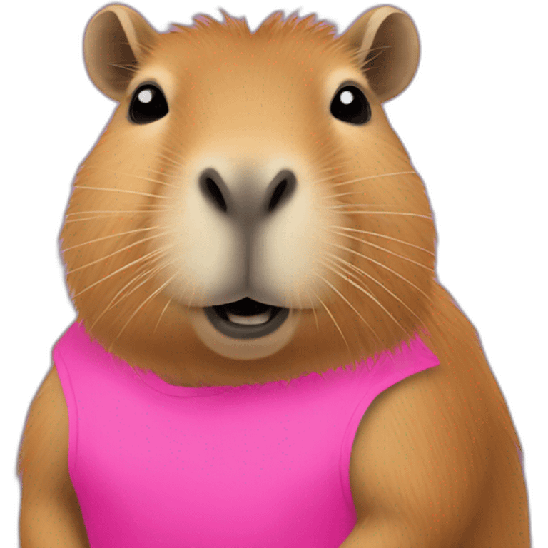 capybara wearing rebel pink shirt emoji