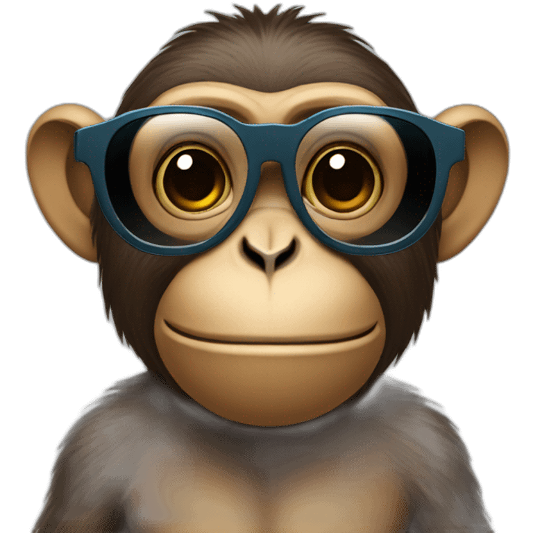 Monkey in sunglasses with iphone emoji