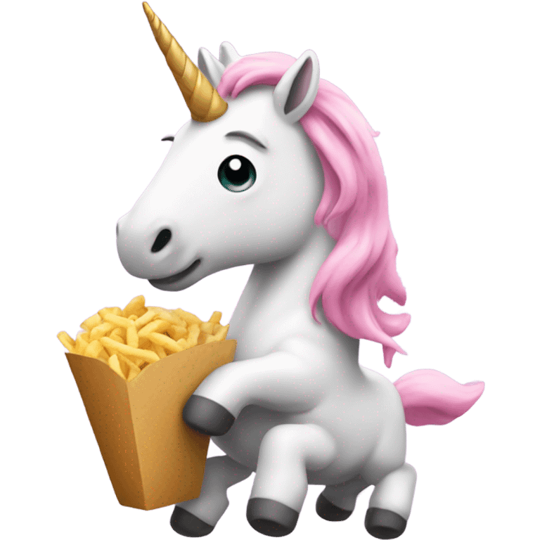 Unicorn eating take out emoji