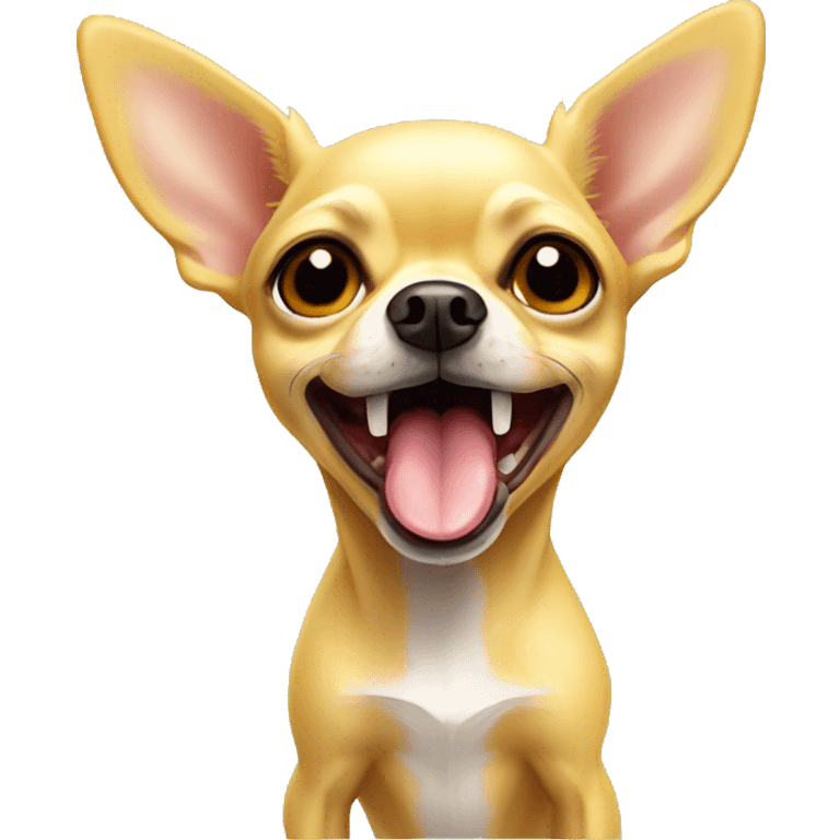 yellow chihuahua with its tongue only slightly out emoji