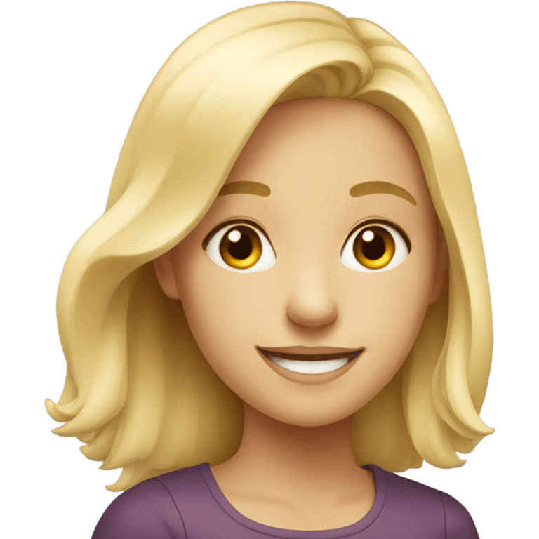 smiling blonde girl portrait emoji