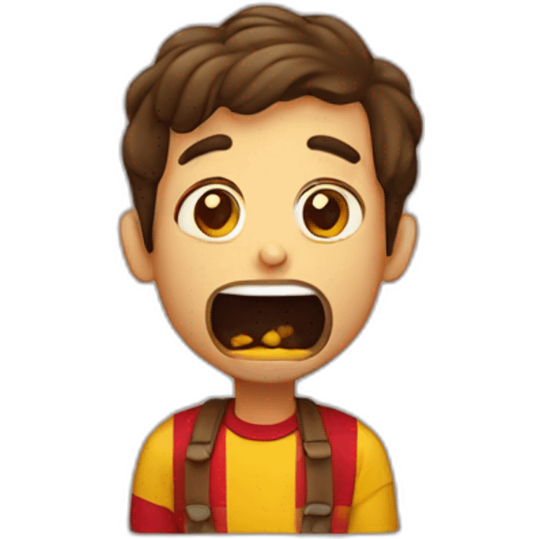 Catalan guy choking on chocolate emoji