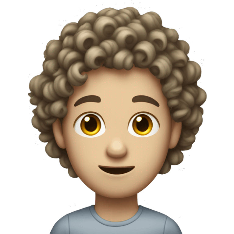 A white-skinned young man with curly hair says no emoji