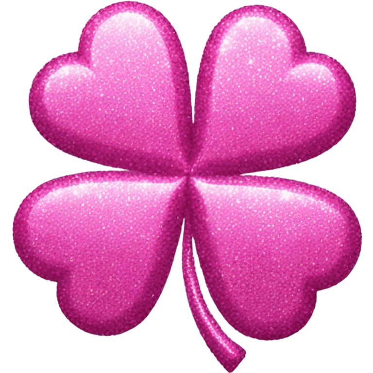 Pink Sparkly 4-leaves clover emoji