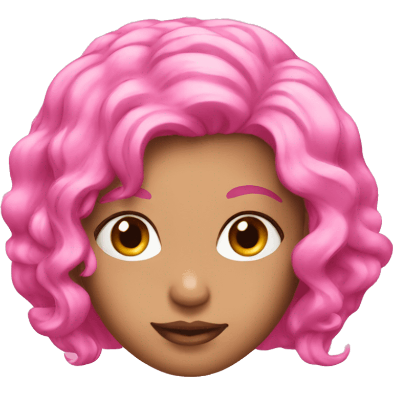 Pink hair cosmetics  emoji