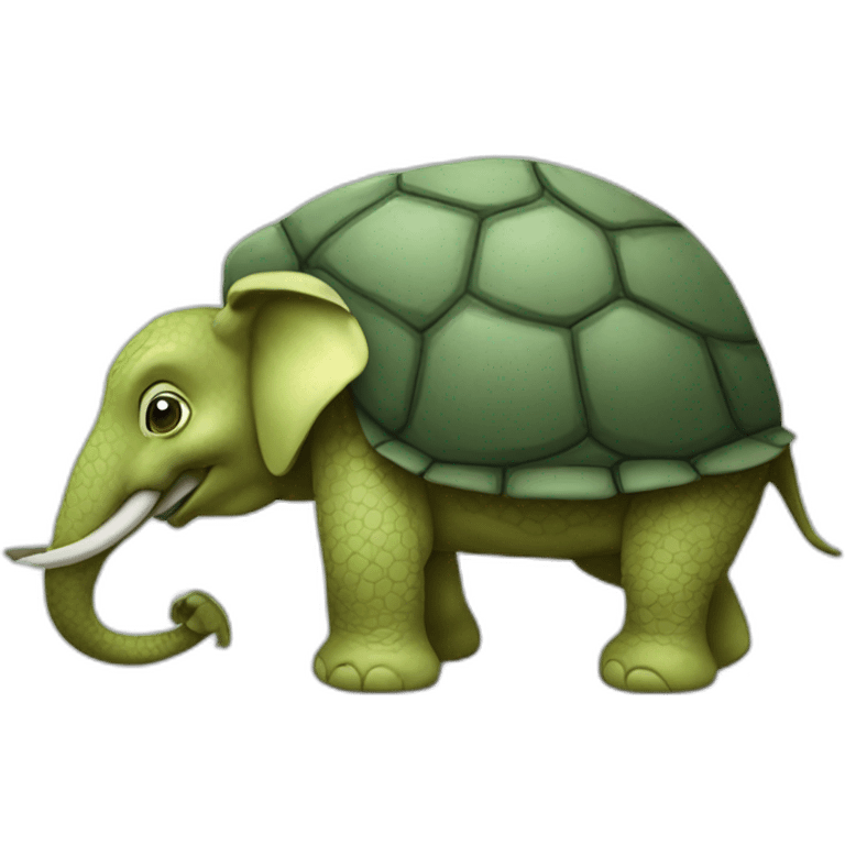 tortue sur un éléphant emoji