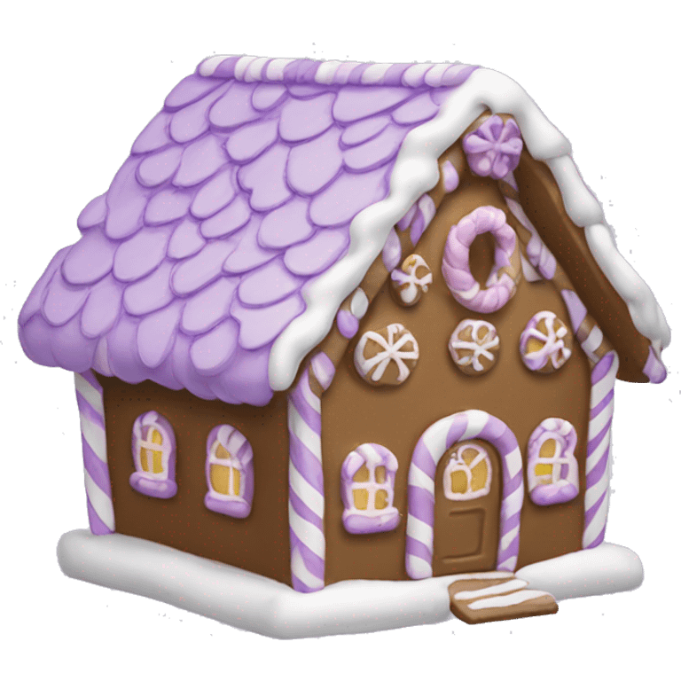 Lilac gingerbread house emoji