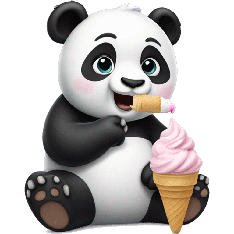 Panda eating ice cream emoji