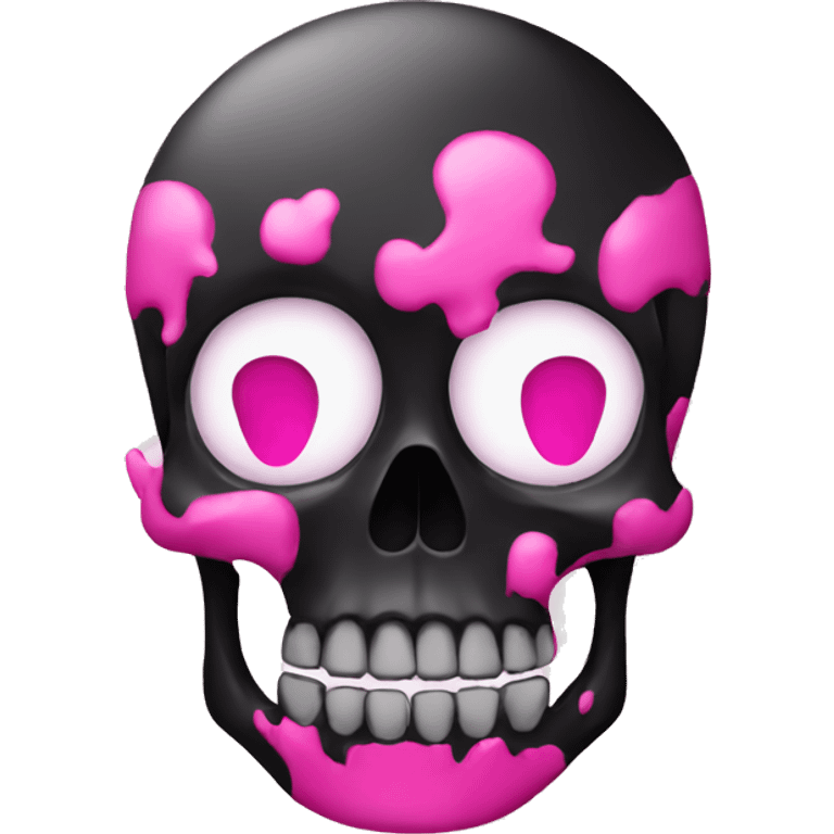 pink slim and black skull emoji