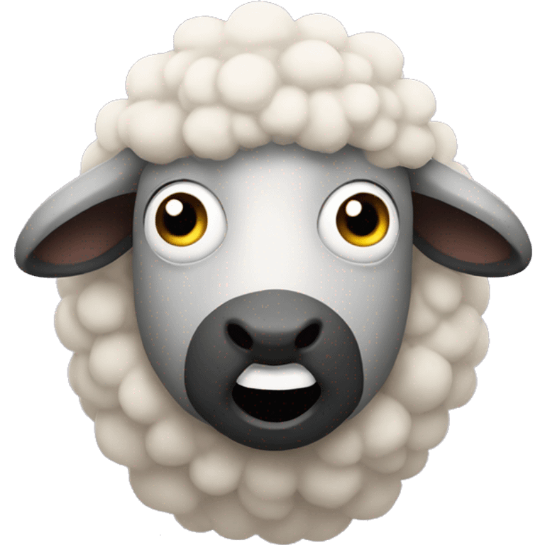 Sheep look like clawn emoji