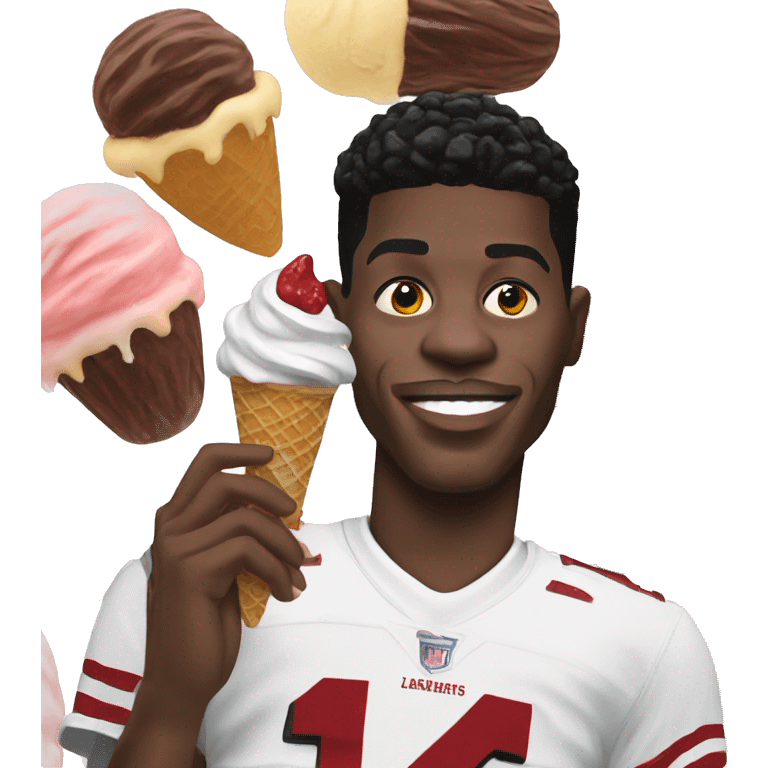 Lamar Jackson eating ice cream  emoji