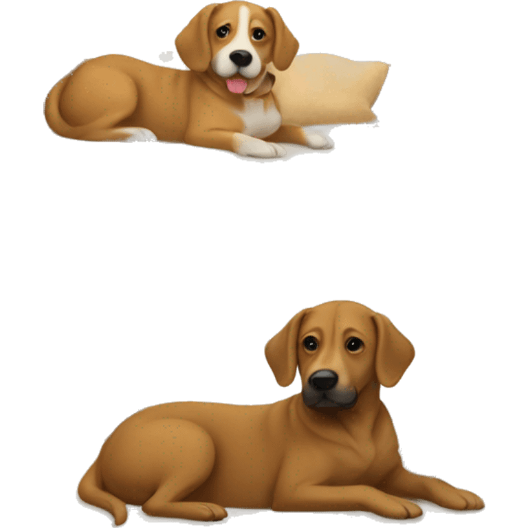 Two dogs in a bed emoji