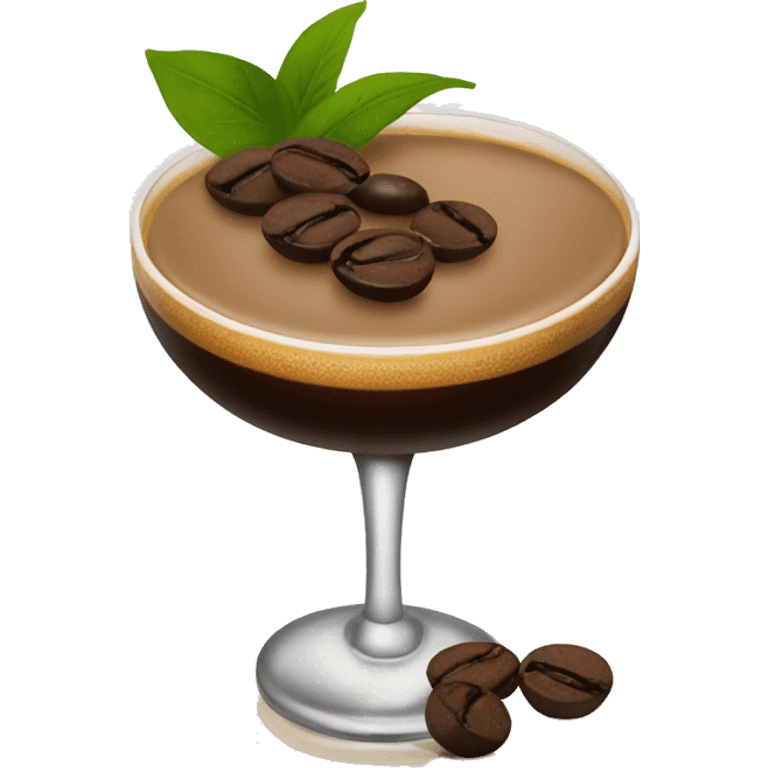 Espresso martini with coffee bean garnish emoji