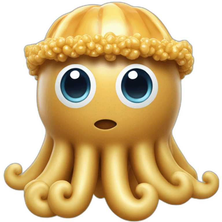 Peanut butter baby 3d jellyfish cute wearing a crown emoji