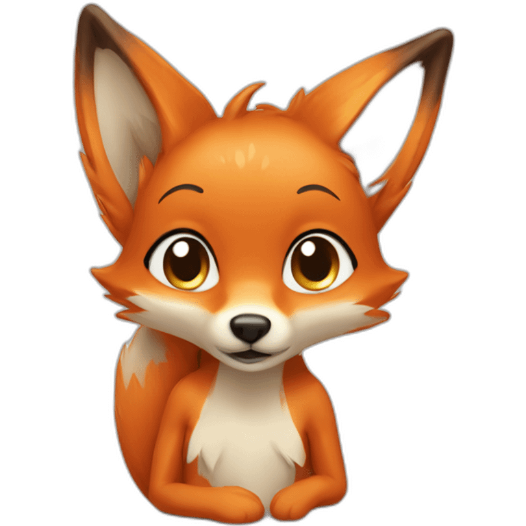 anthropomorphic naturist fox embarrassed emoji