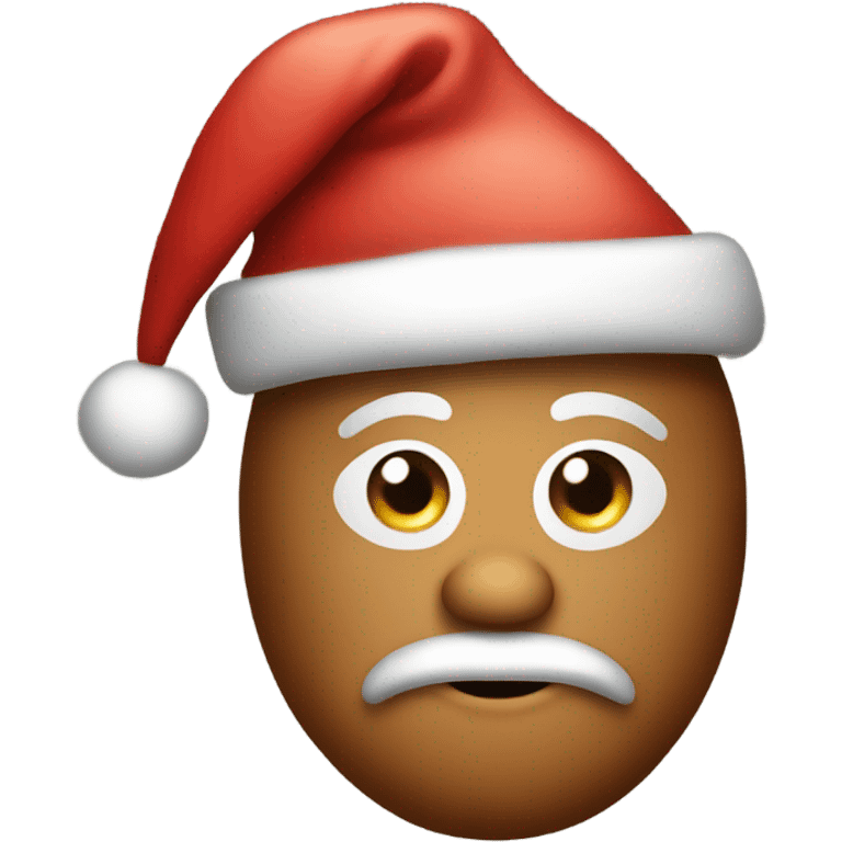 brown santa claus hat with shimmering garland emoji