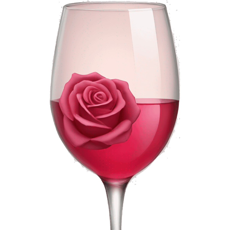 Rose wine in glass  emoji