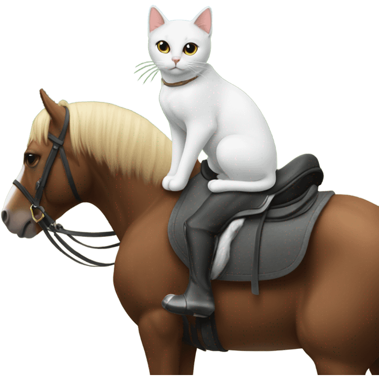 A cat riding a horse  emoji