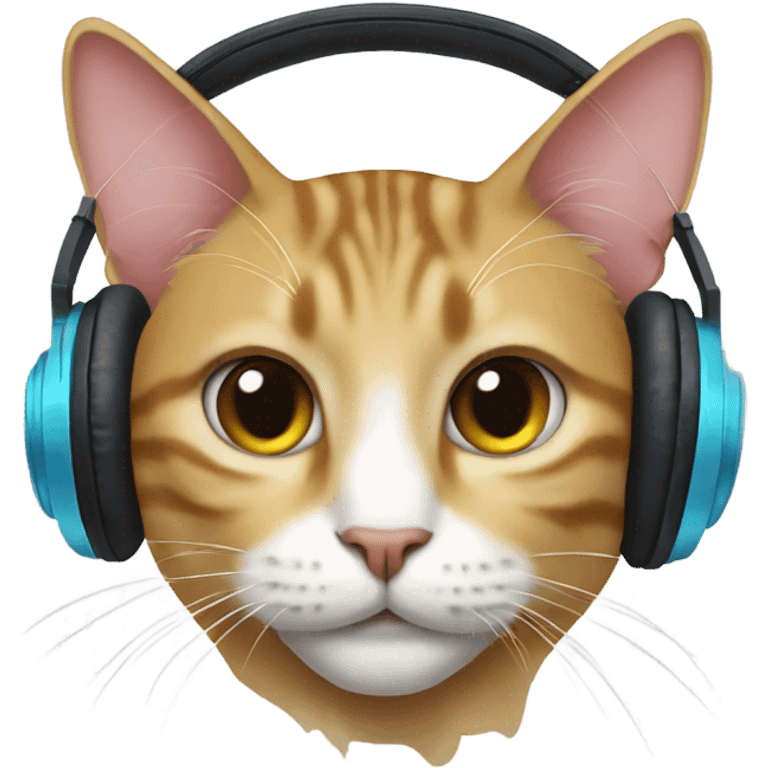 Cat with dj headphones emoji