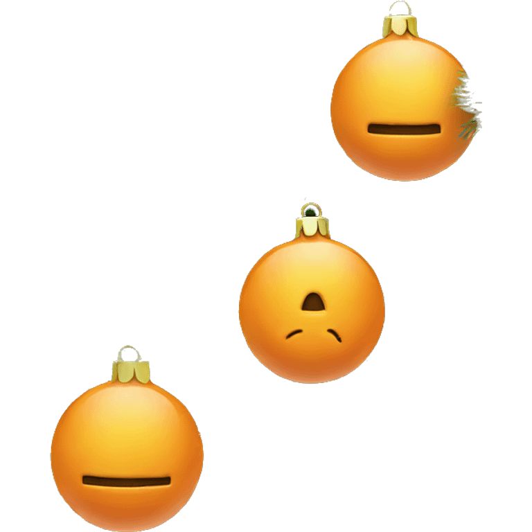 orange ornaments on a Christmas tree￼ emoji