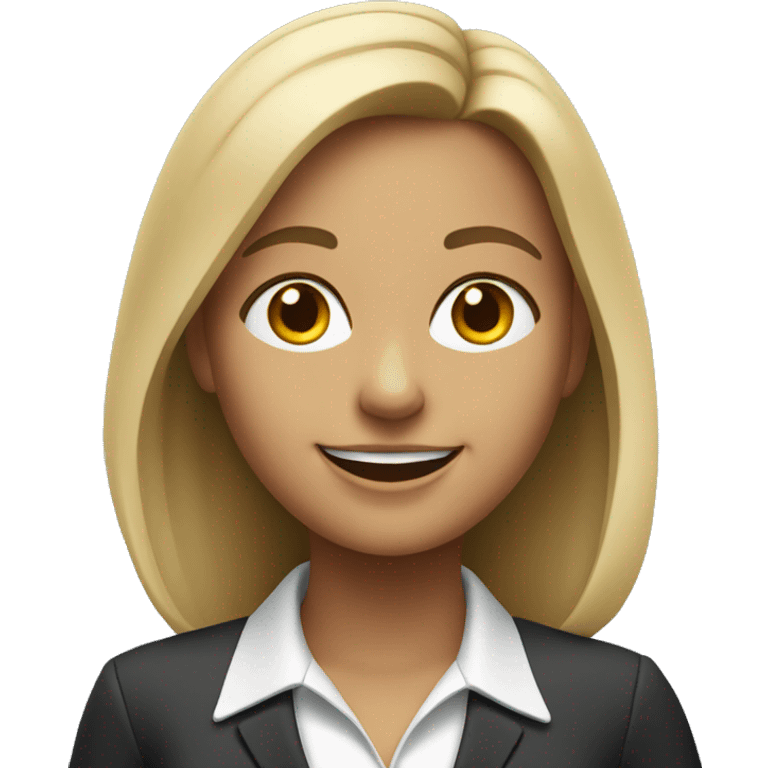 smiling girl in corporate setting emoji