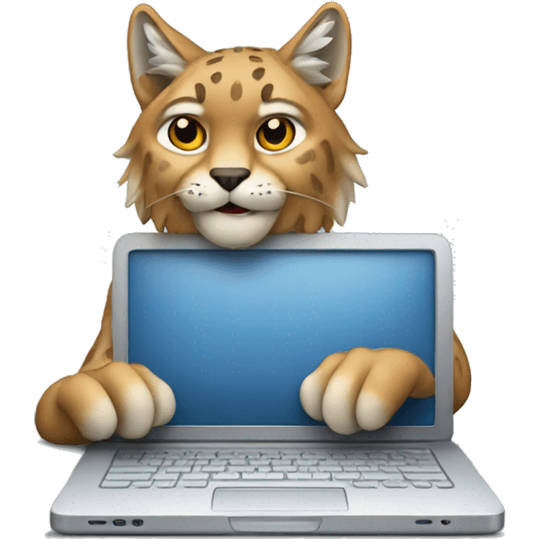 A lynx with a laptop emoji