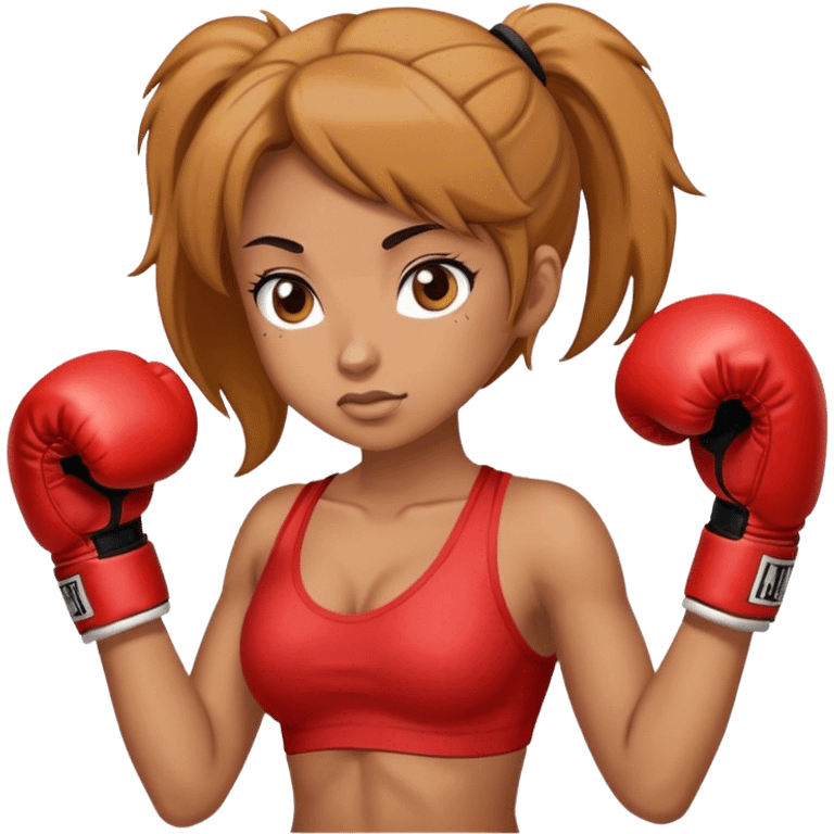 A girl with boxing gloves  emoji