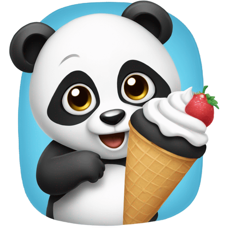 Panda eating ice cream emoji