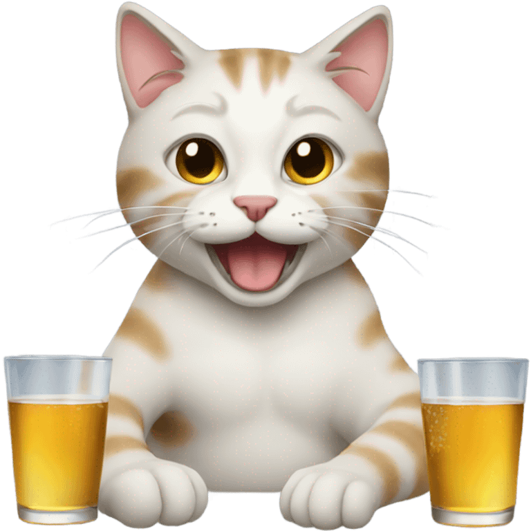 cat getting drunk emoji