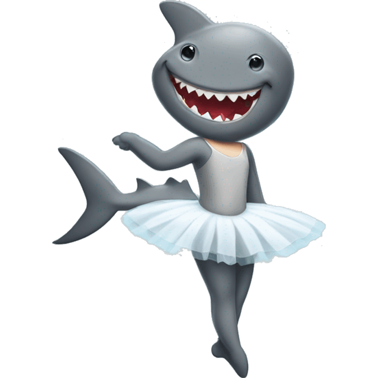 shark as a ballerina with a bib emoji