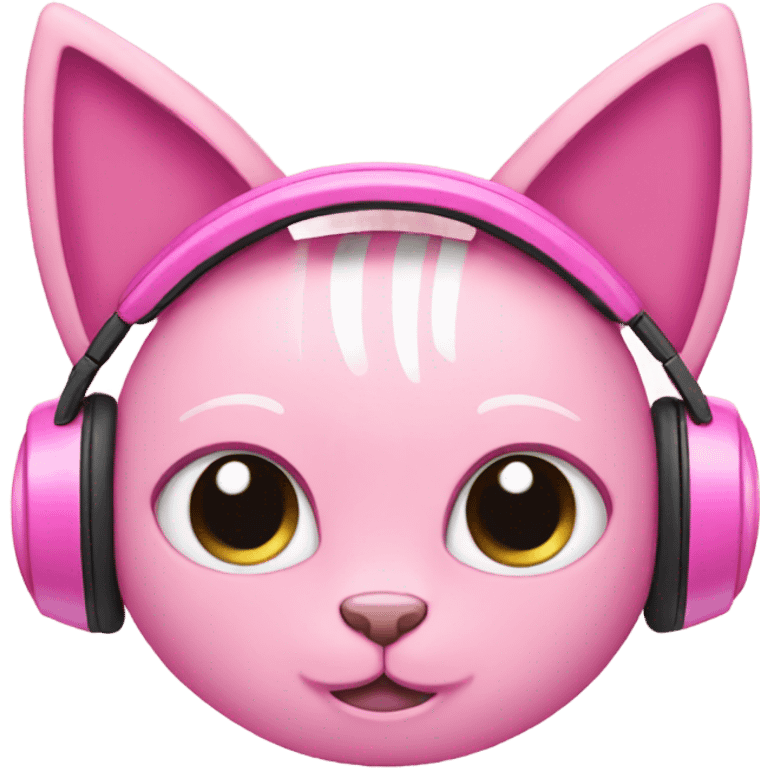 Pink headphones with cat ears emoji