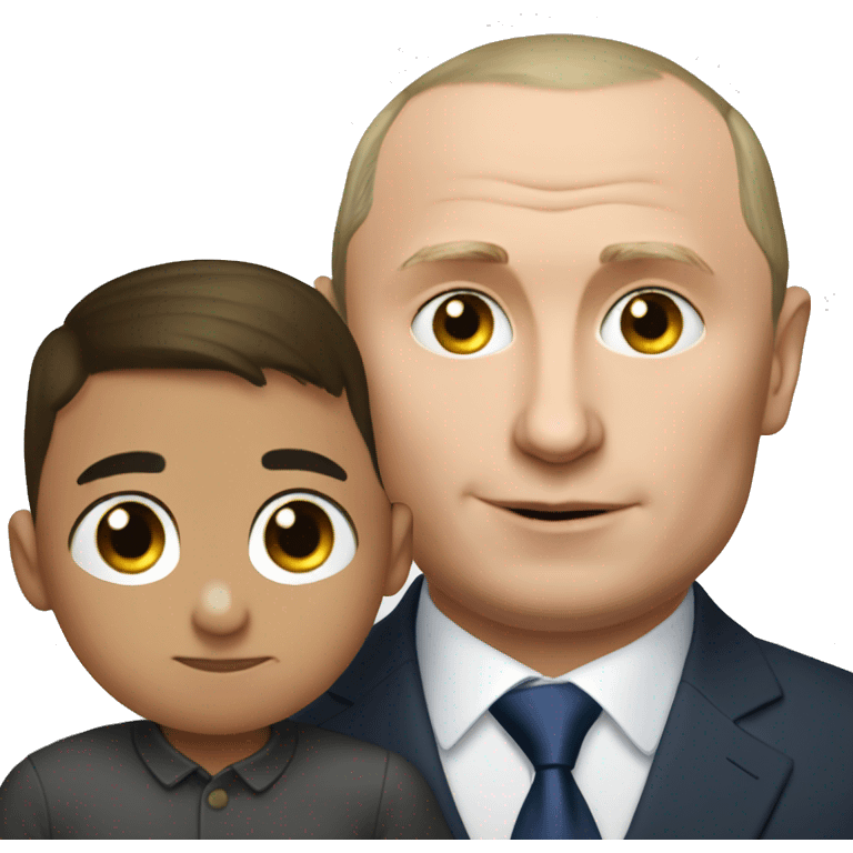 Putin hugging Armenian boy with big eyebrows emoji