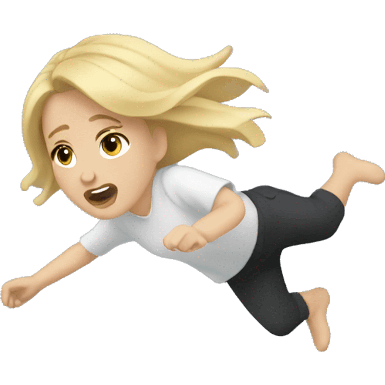 Falling blonde emoji