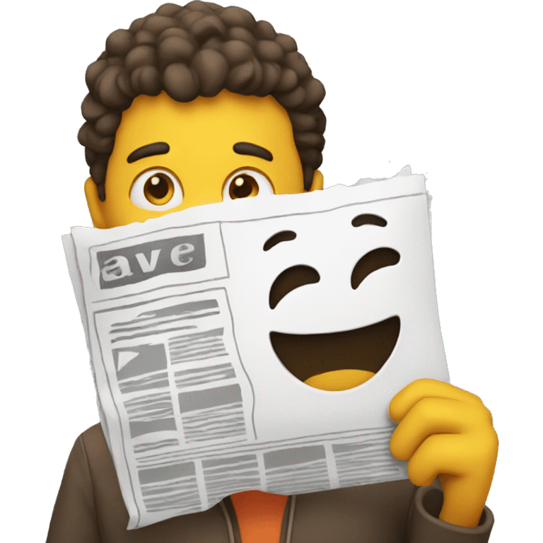 two cartoon character holding a newspaper emoji