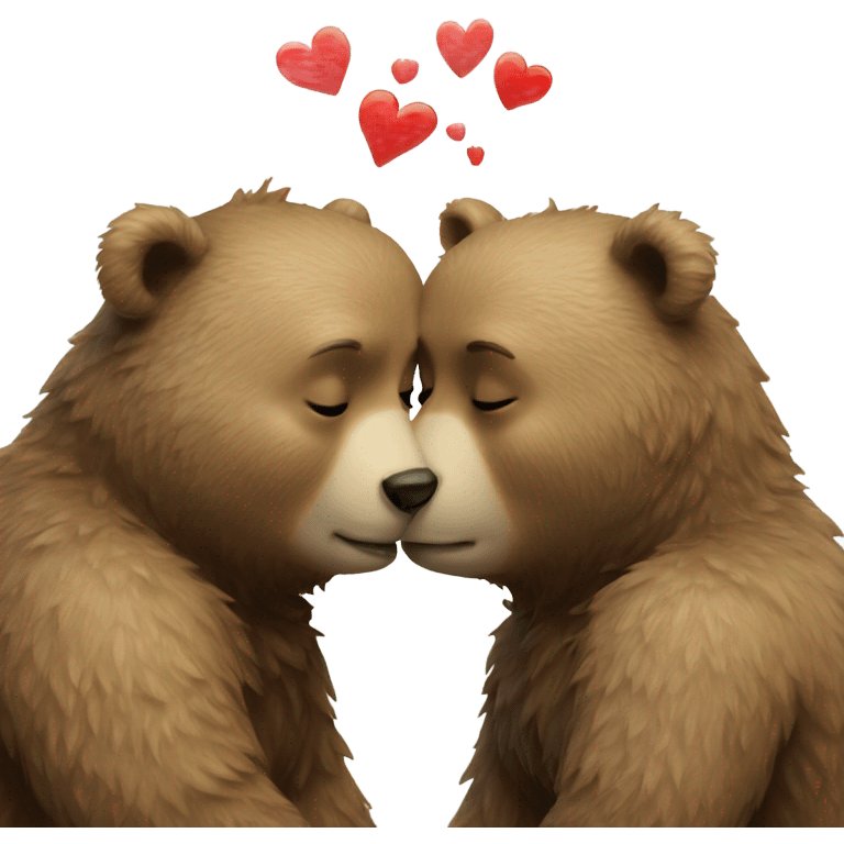 Couple of Happy bears kissing emoji