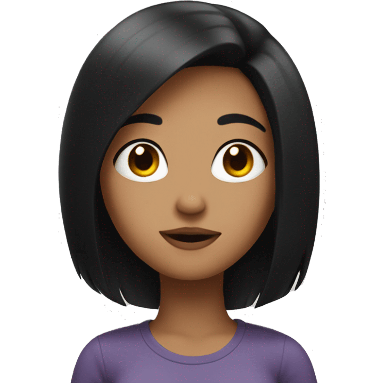 girl with black hair chilling emoji