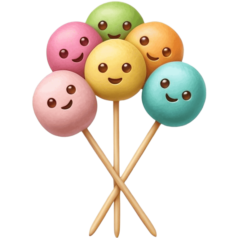 Dango Cinematic Realistic Dango Dessert Emoji, depicted as a skewer holding three colorful rice dumpling balls in different hues, rendered with delicate textures and soft, inviting lighting. emoji