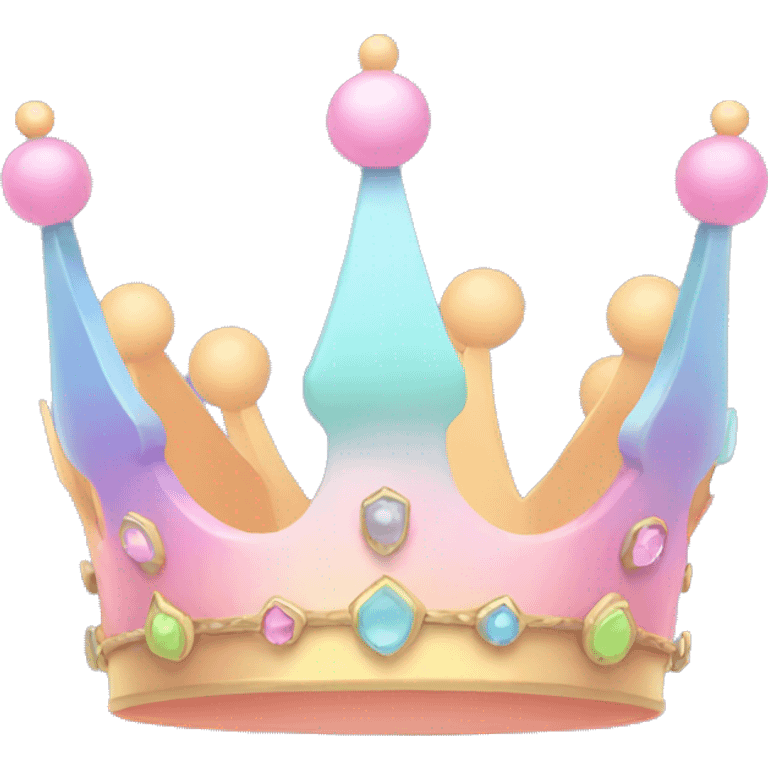 Pastel colorful crown emoji