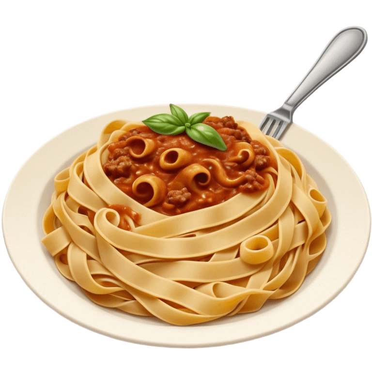 Cinematic Realistic Tagliatelle al Rag√π Dish Emoji, showcasing hand‚Äêcut pasta enveloped in a rich, slow‚Äêcooked meat sauce rendered with detailed textures and hearty, inviting lighting. emoji