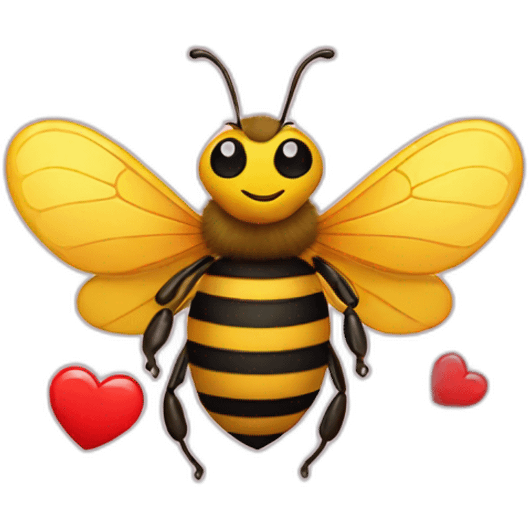 Bee with a read heart emoji