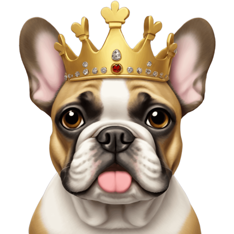 French bulldog wearing a crown emoji