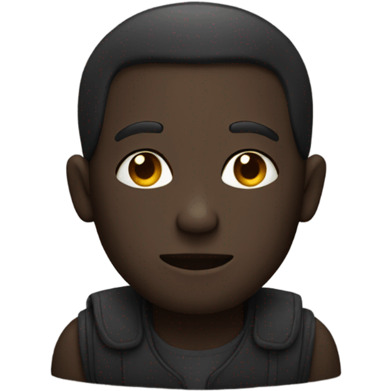 Dark man sitting on  emoji