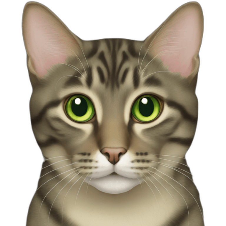 Green eyed American bobtail cat  emoji