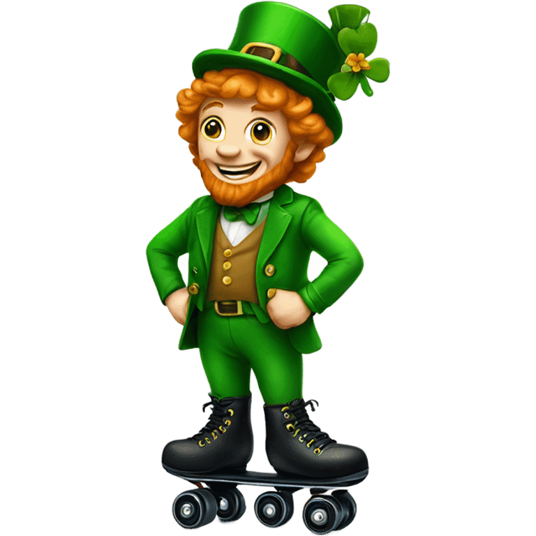 A leprechaun and rollerskates emoji