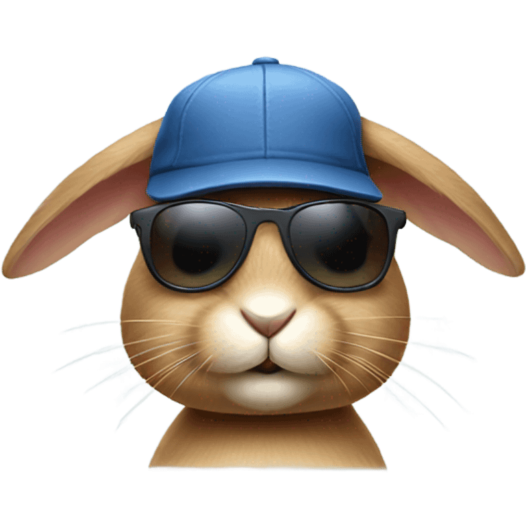 Rabbit with sunglass and cap  emoji